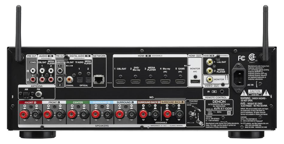 DENON AVR-X1100W 7.2 4K Receiver with Wi-Fi, Bluetooth, AirPlay