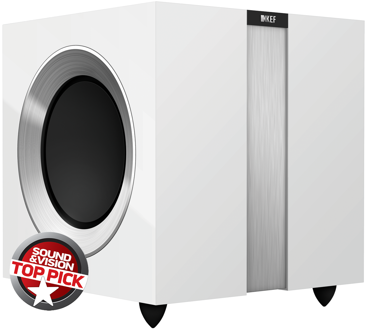 KEF R400 R Series Dual 9" 500 Watt Powered Subwoofer Gloss White