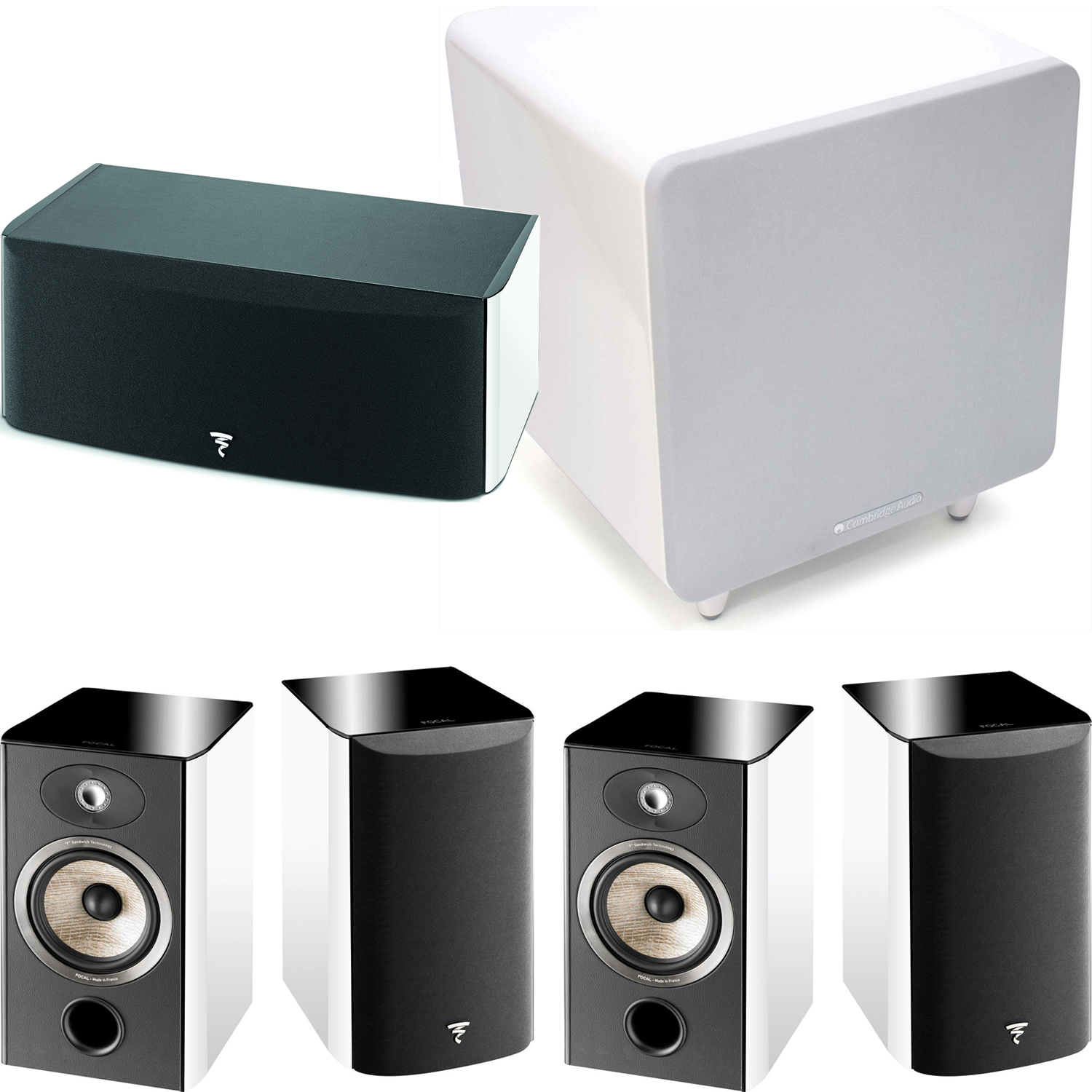 FOCAL 5.1 Piece Home Theater Package w/ Cambridge X301 Subwoofer