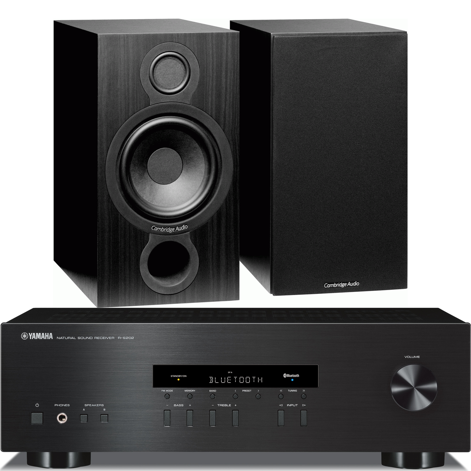 YAMAHA R-S202 2-Ch x 100 Watts Stereo Receiver & Cambridge Audio Aero 2 ...