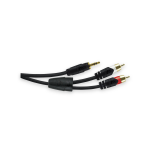ETHEREAL Mini 3.5mm Plug to 2 Male RCA for iPod iPhone 12ft Black