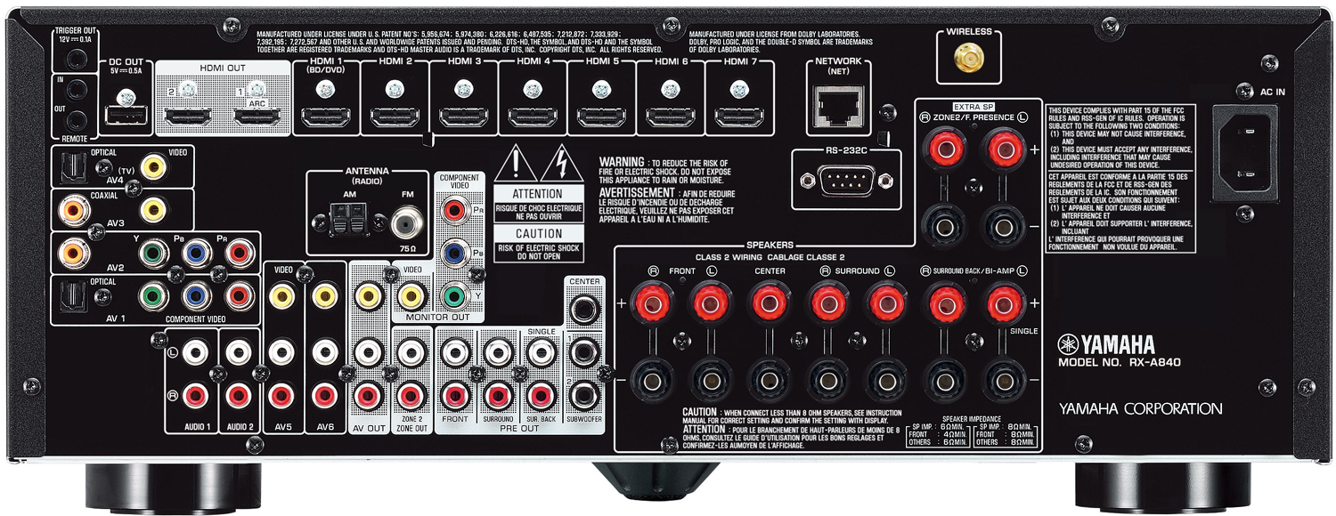 YAMAHA RX-A840 7.2-Ch x 100 Watts A/V Receiver | Accessories4less