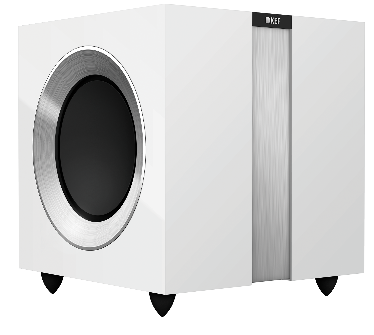 KEF R400 9" 500 Watt Dual Driver Powered Subwoofer Gloss White Accessories4less