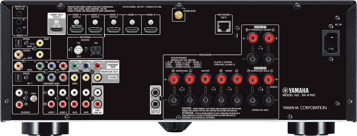 YAMAHA RX-A760 7.2-Ch x 90 Watts A/V Receiver | Accessories4less