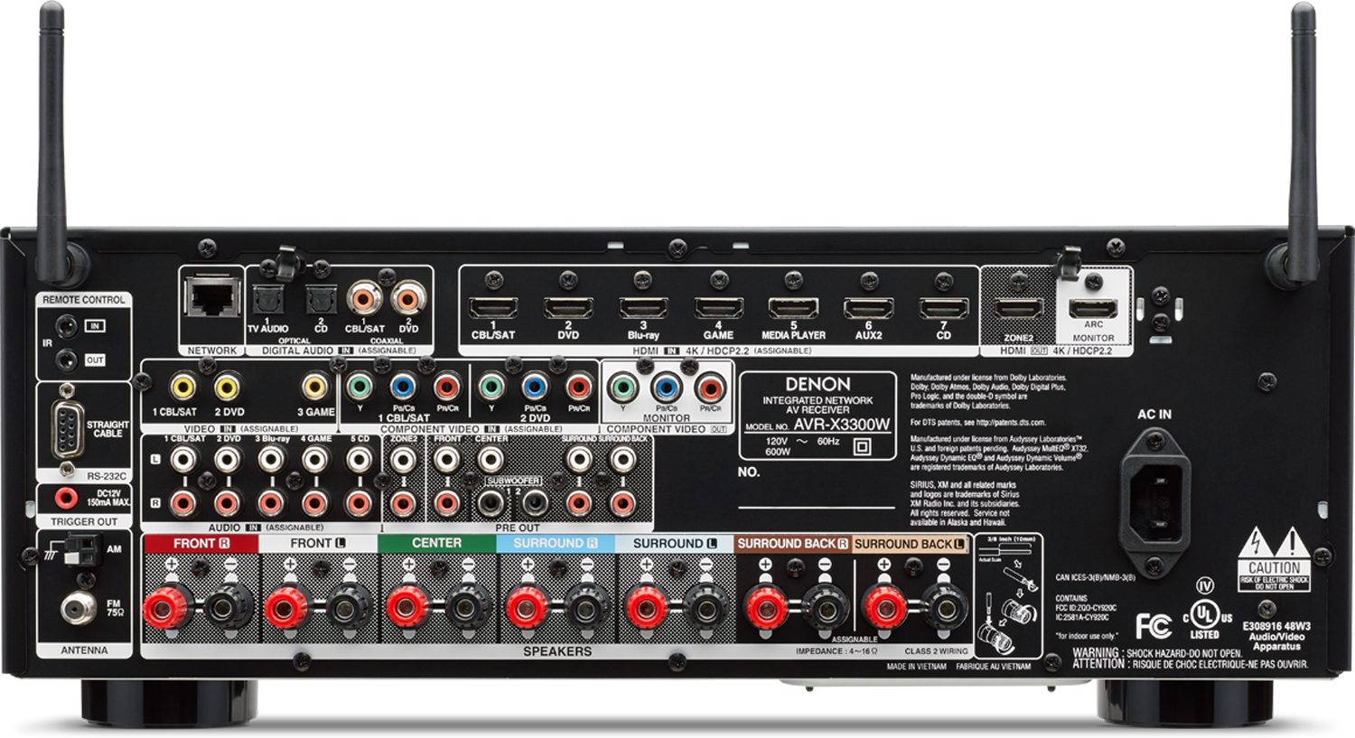 DENON AVR-X3300W 7.2-Ch x 105 Watts A/V Receiver | Accessories4less
