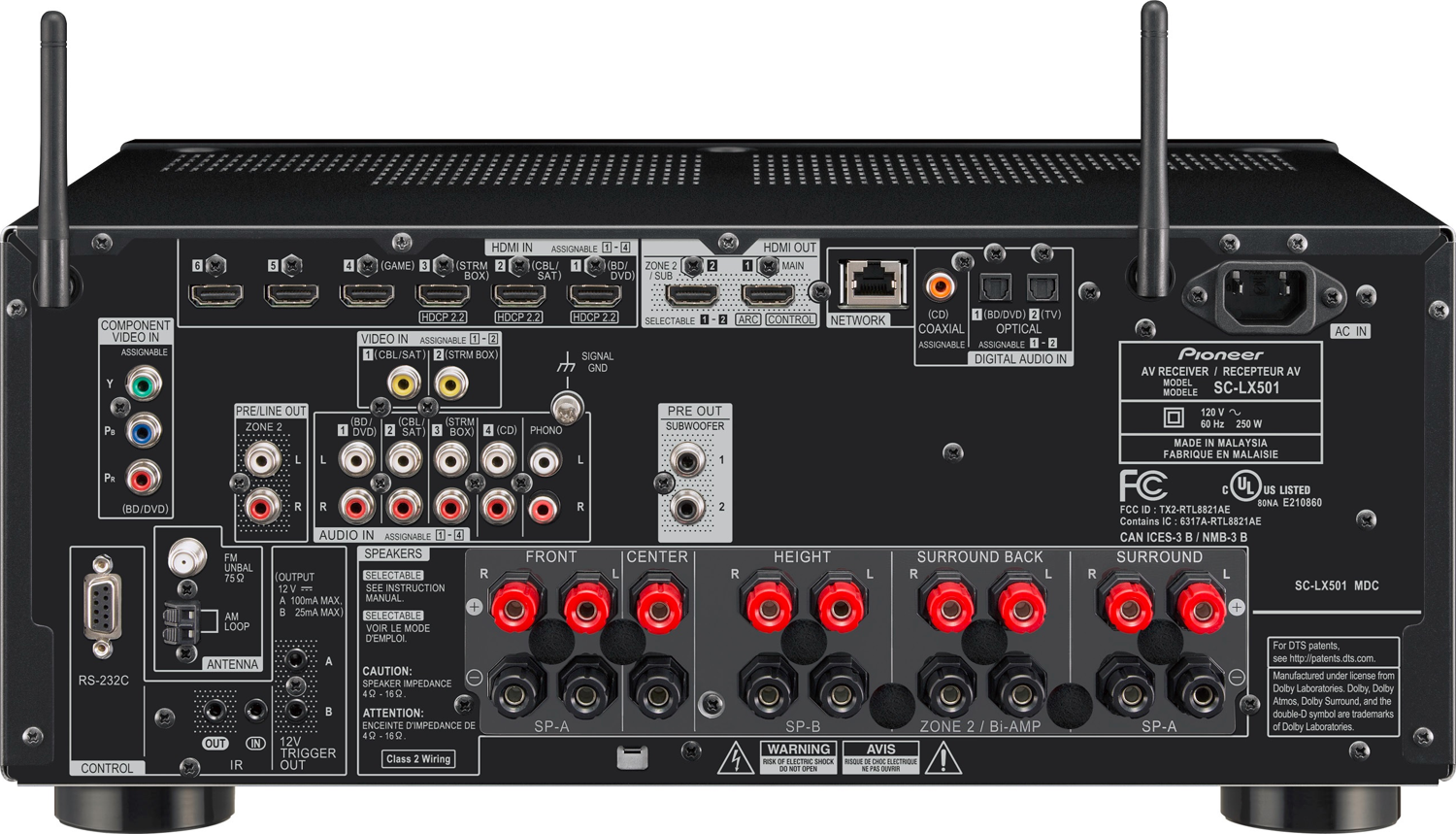 PIONEER Elite SCLX501 7.2Ch x 120 Watts Networking A/V Receiver