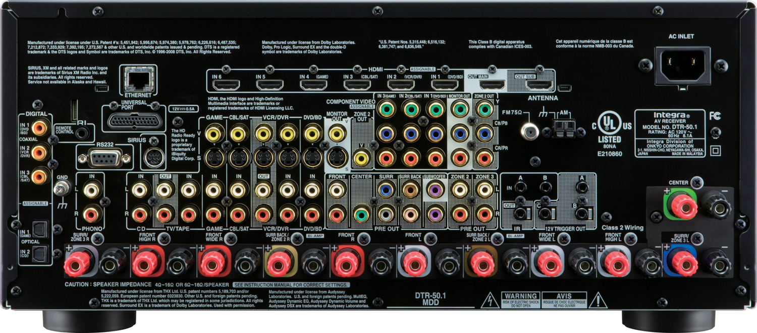 INTEGRA DTR-50.1 7.2-Ch x 135 Watts THX Networking A/V Receiver .
