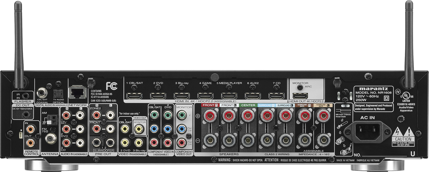 MARANTZ NR1608 Slim 7.2Ch x 50 Watts A/V Receiver w/HEOS