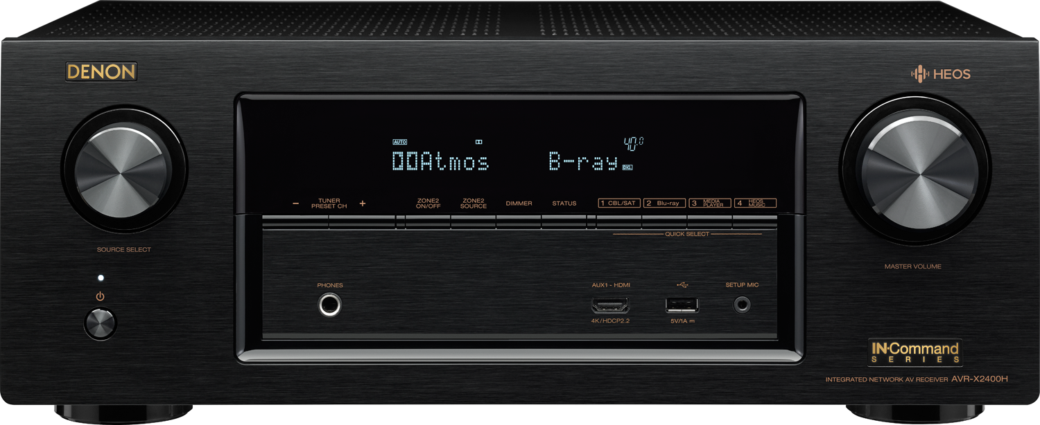 DENON AVRX2400H 7.2Ch x 95 Watts A/V Receiver w/HEOS Accessories4less