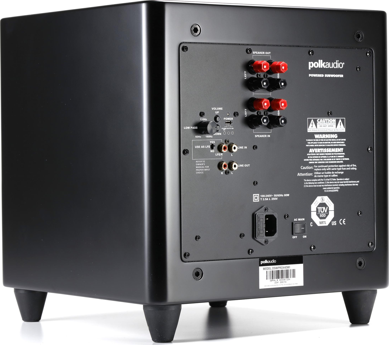 POLK AUDIO DSW Pro 660wi 12" 400 Watt Powered Subwoofer Black