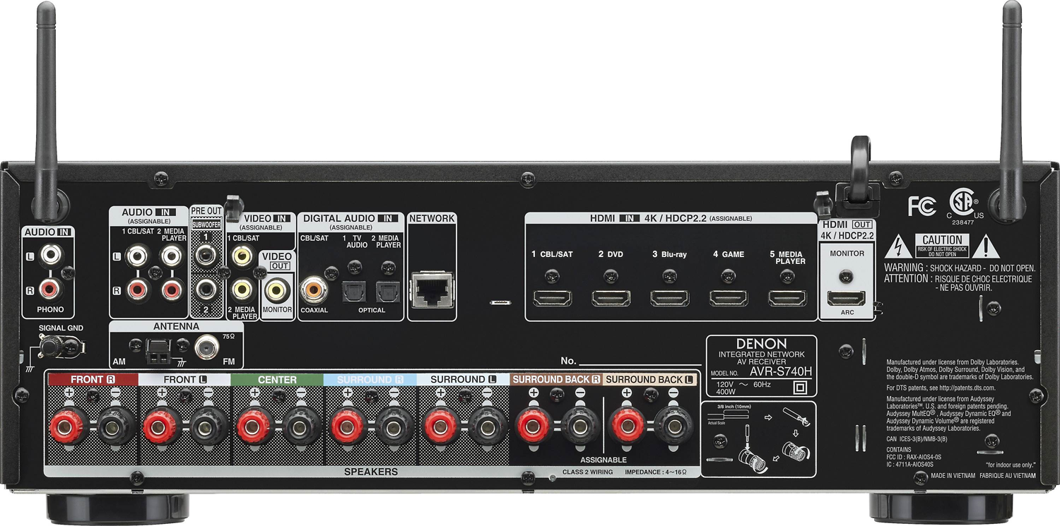 DENON AVRS740H 7.2Ch x 75 Watts A/V Receiver w/HEOS Accessories4less
