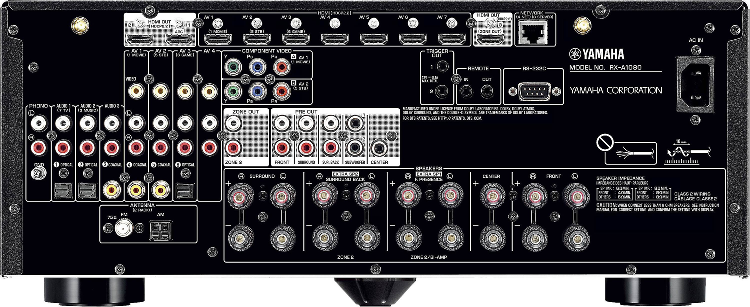 YAMAHA RXA1080 7.2Ch x 110 Watts A/V Receiver Accessories4less