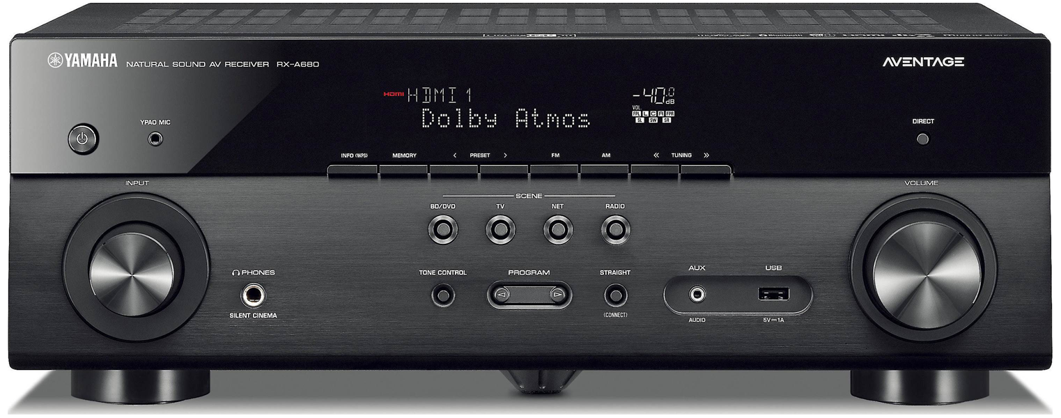 Dolby Vision Black Wi-Fi and MusicCast Dolby Atmos Yamaha AVENTAGE RX-A680 7.2-ch 4K Ultra HD AV Receiver with HDR Phono 