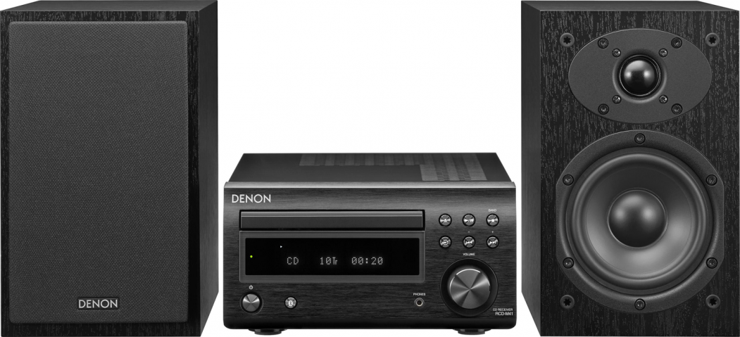 DENON D-M41 CD/FM Micro Desktop Stereo System w/Bluetooth