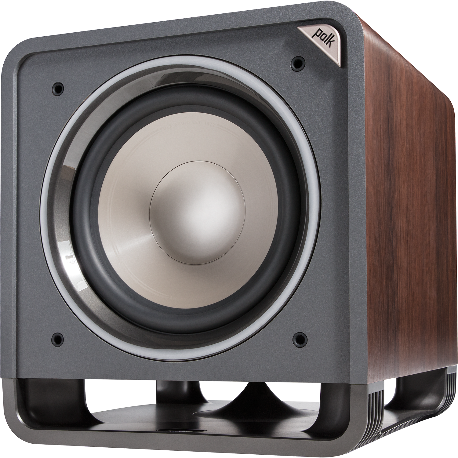 POLK AUDIO HTS 12 12" 200 Watt Powered Subwoofer Brown Walnut