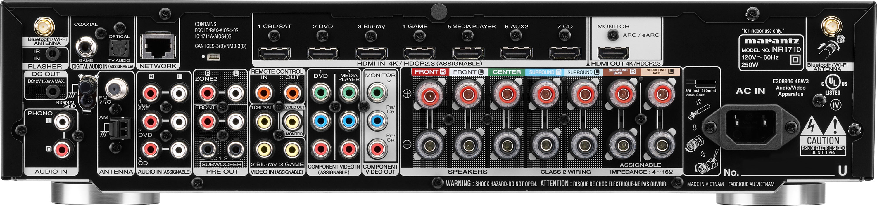 MARANTZ NR1710 Slim 7.2Ch x 50 Watts A/V Receiver Accessories4less