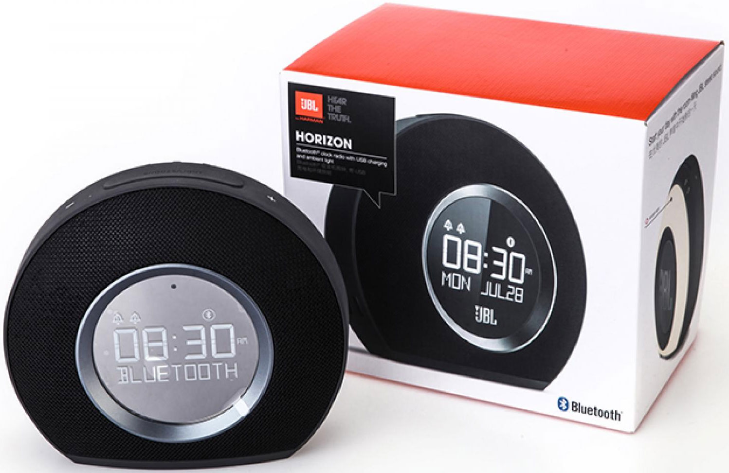 JBL Horizon Dual Alarm Clock Bluetooth Radio and USB Charging and Ambient Light 