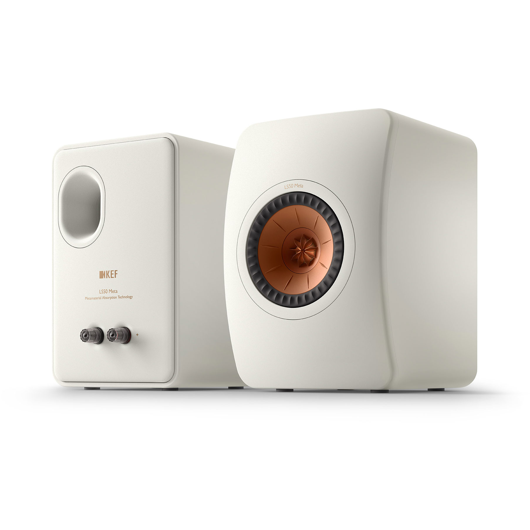 KEF LS50 PAIR Meta Bookshelf Speakers Mineral White