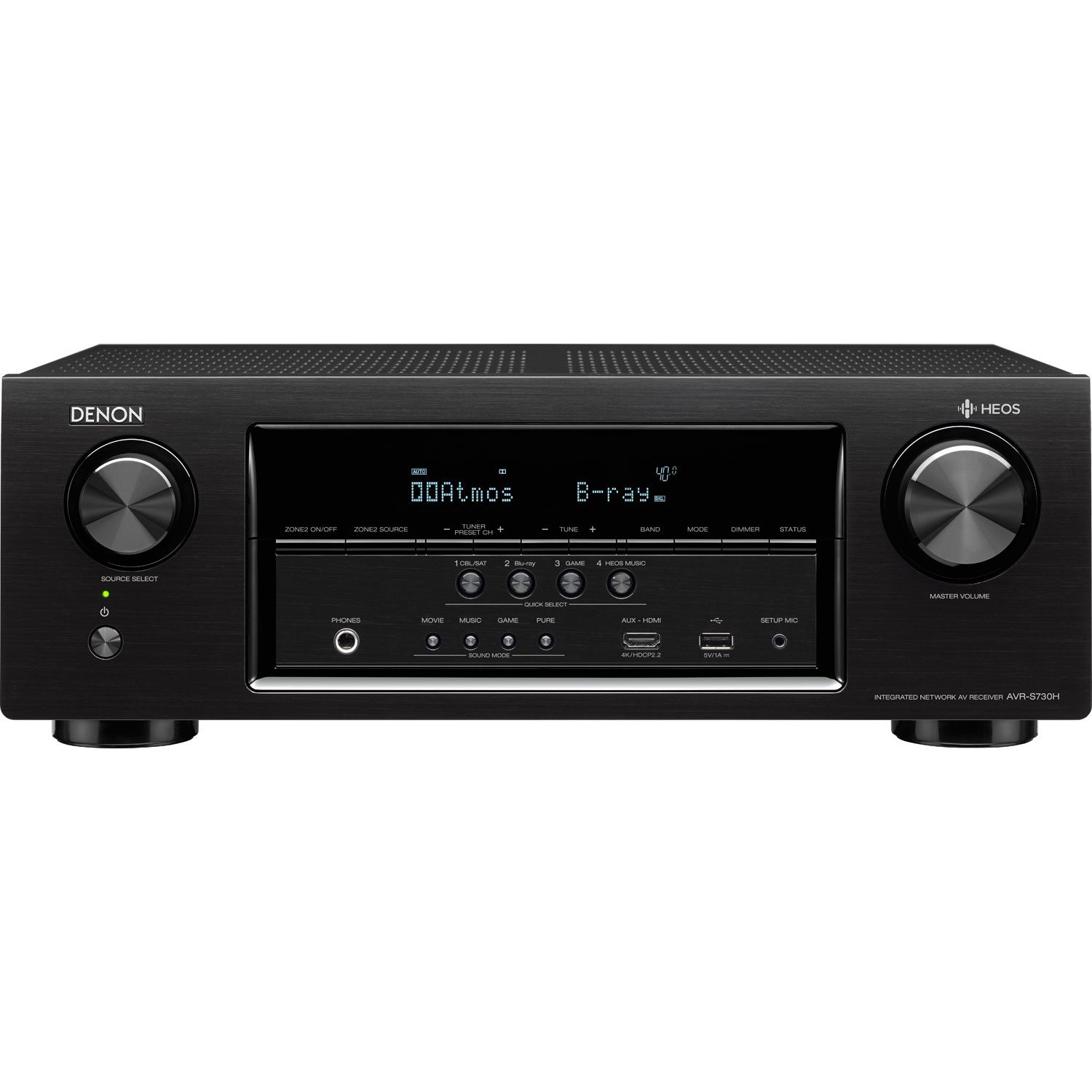 DENON AVR-S750H 7.2-Ch x 75 Watts A/V Receiver w/HEOS