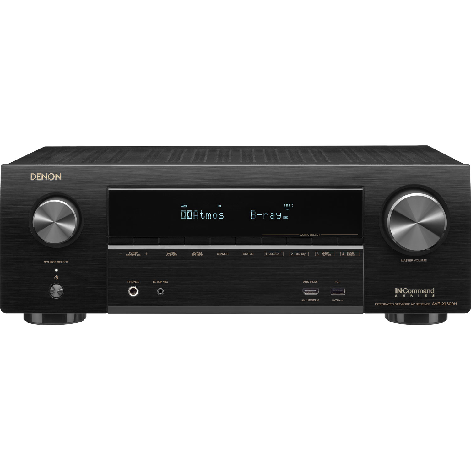 DENON AVR-X1600H 7.2-Ch x 80 Watts A/V Receiver w/HEOS