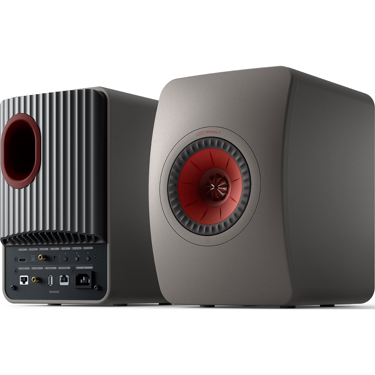 KEF NEW LS50 PAIR Wireless II Active Wireless 2-Way Mini Monitor Speakers Titanium