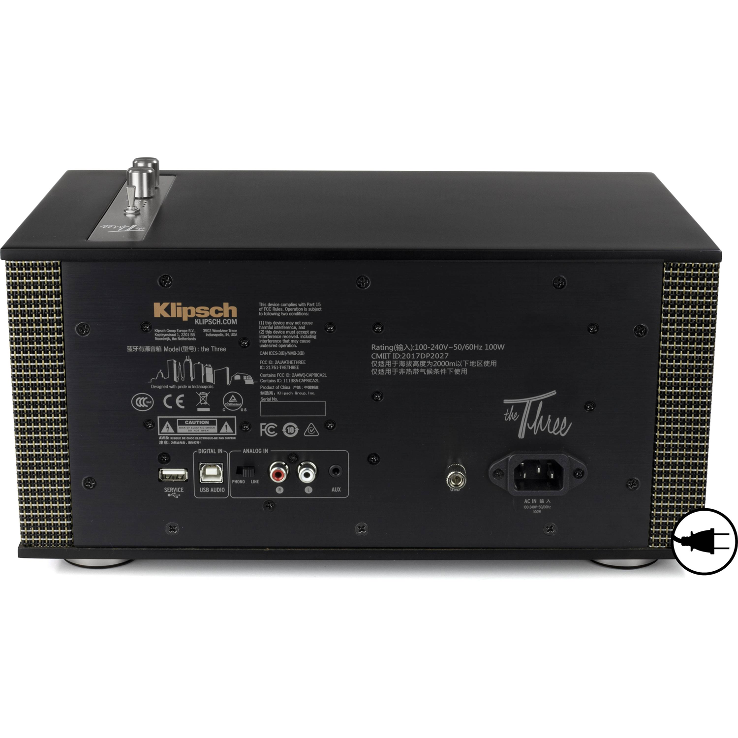 スピーカー・ウーファー Klipsch The Three II KLIPSCH The Three II Wireless Speaker w/ Bluetooth® & Phono Preamp