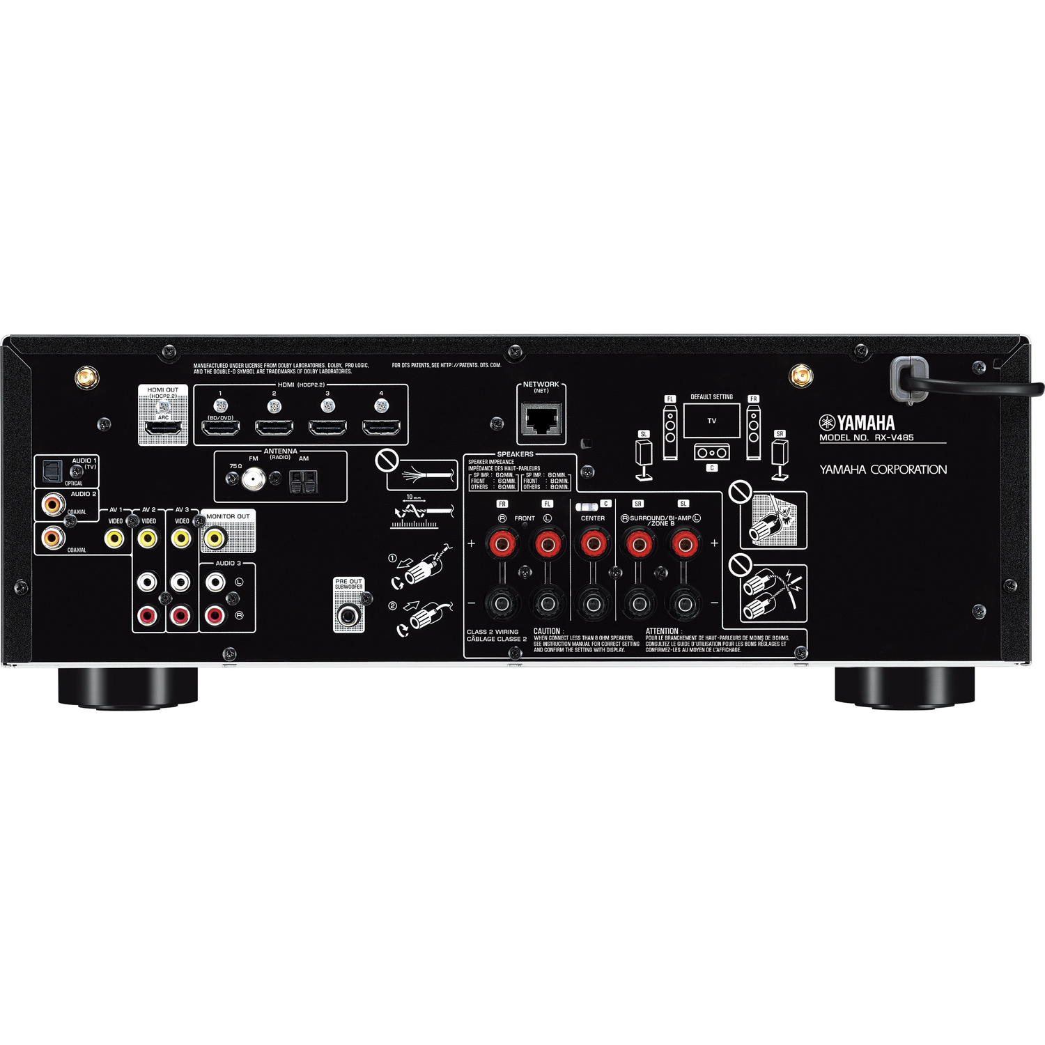YAMAHA RX-V485 5.1-Ch x 80 Watts A/V Receiver | Accessories4less