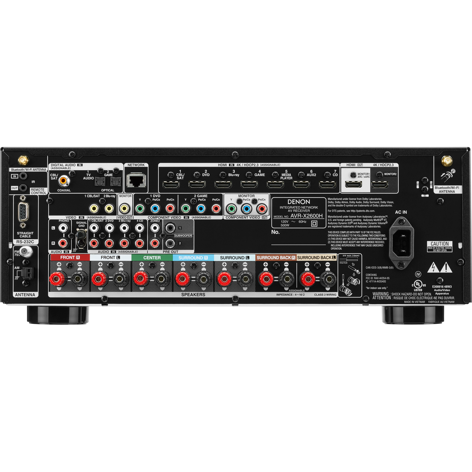 DENON AVRX2600H 7.2Ch x 95 Watts A/V Receiver w/HEOS Accessories4less