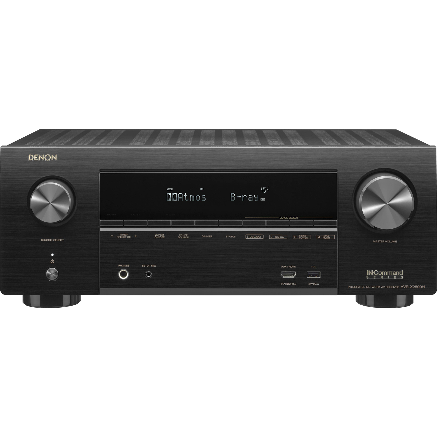 DENON AVR-X2500H 7.2-Ch x 95 Watts A/V Receiver w/HEOS