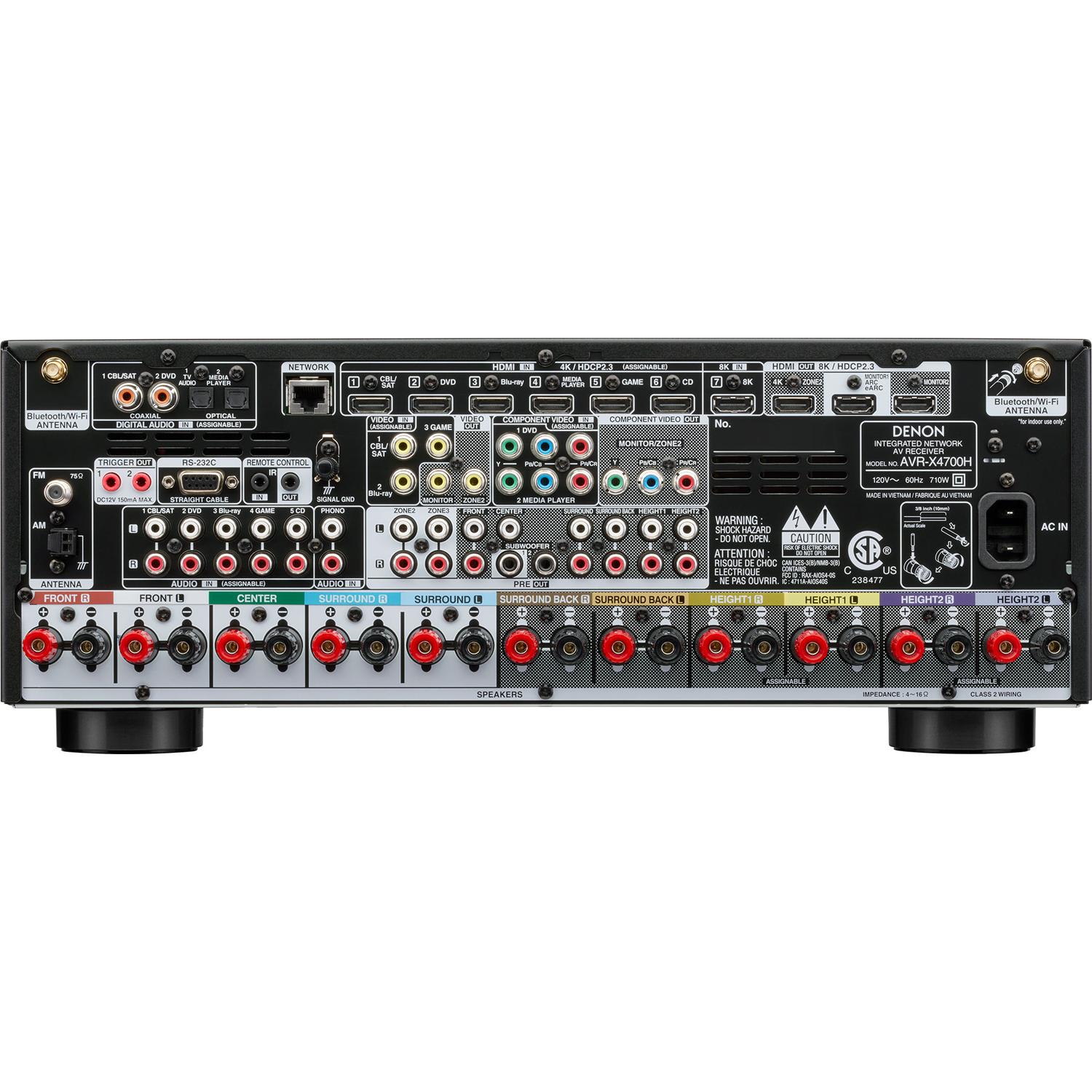 DENON AVR-X4700H 9.2-Ch x 125 Watts 8K A/V Receiver w/HEOS