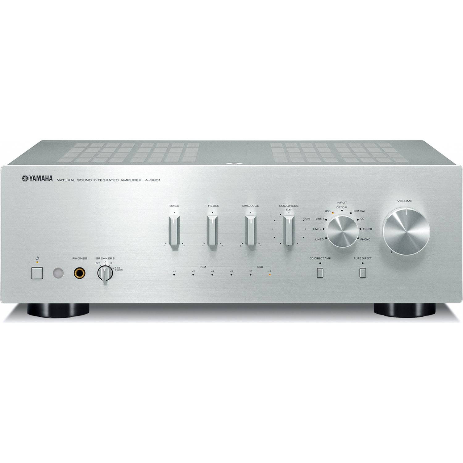 YAMAHA A-S801 2-Ch x 100 Watts Integrated Amplifier w/DAC Silver