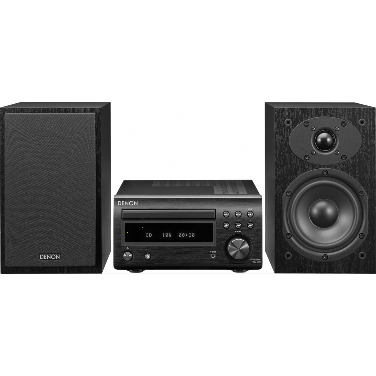 DENON D-M41 CD/FM Micro Desktop Stereo System w/Bluetooth