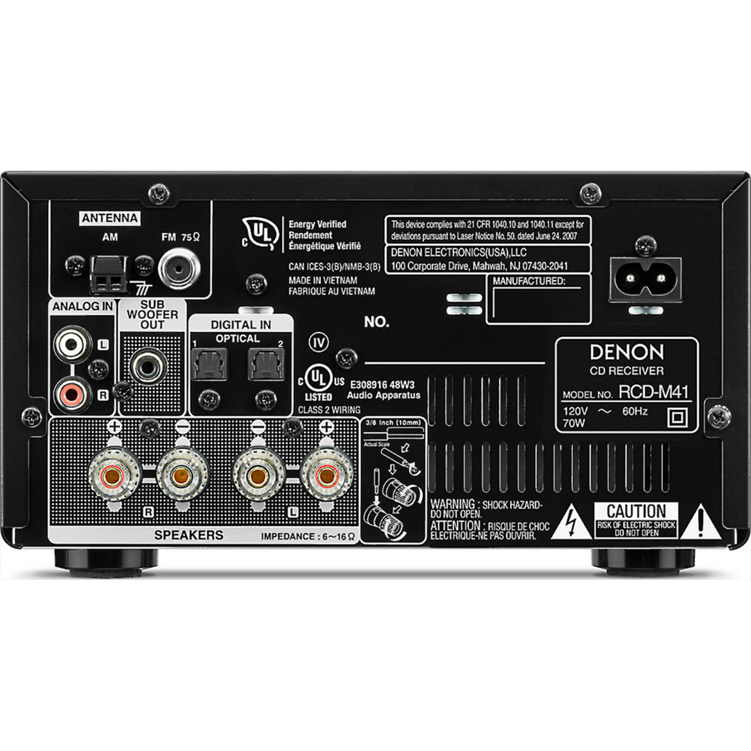 DENON D-M41 RECEIVER BACK