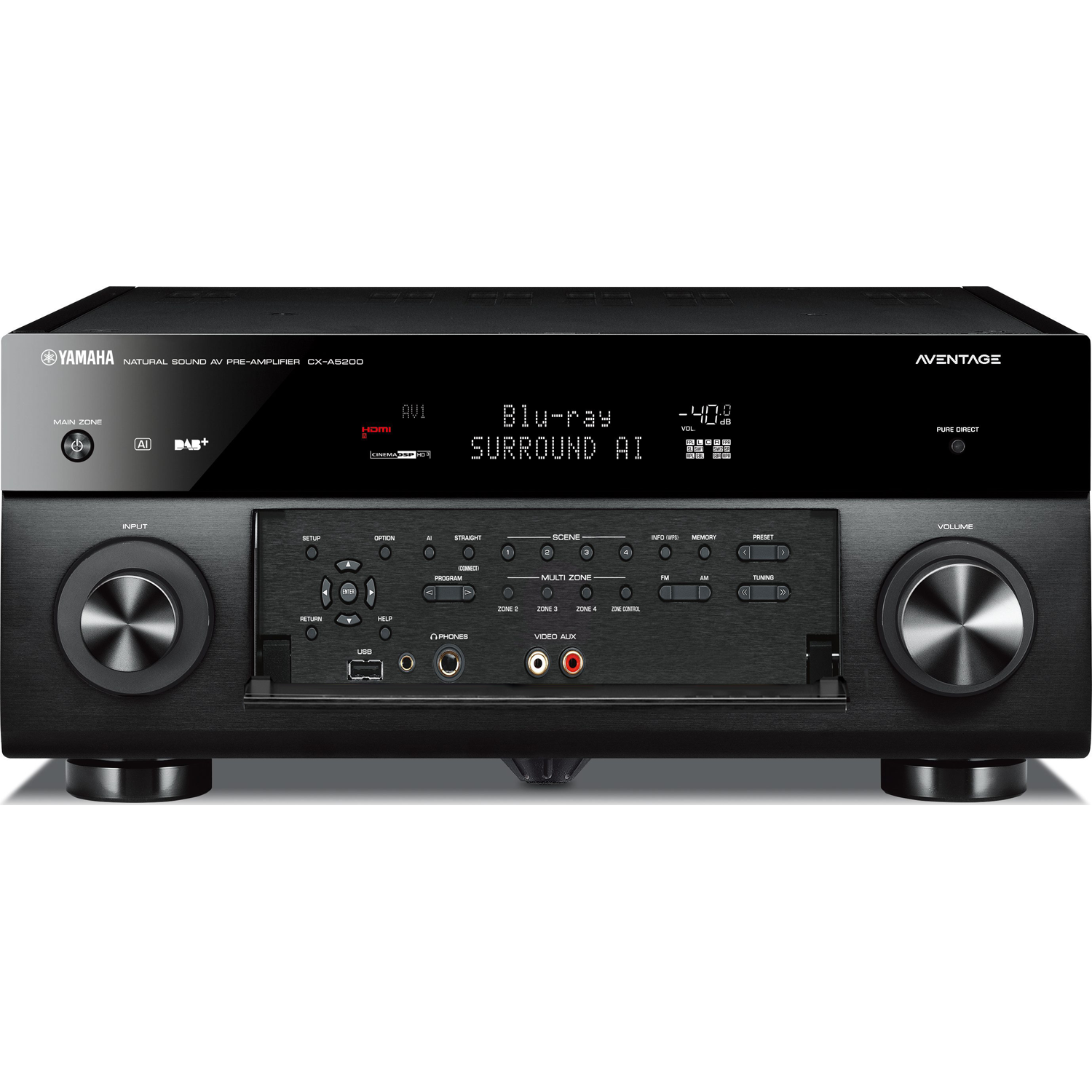 Renewed Yamaha CX-A5200 AVENTAGE 11.2-Ch AV Preamplifier with 4K Ultra HD HDR Dolby Vision Dolby Atmos Wi-Fi Phono & MusicCast Black 