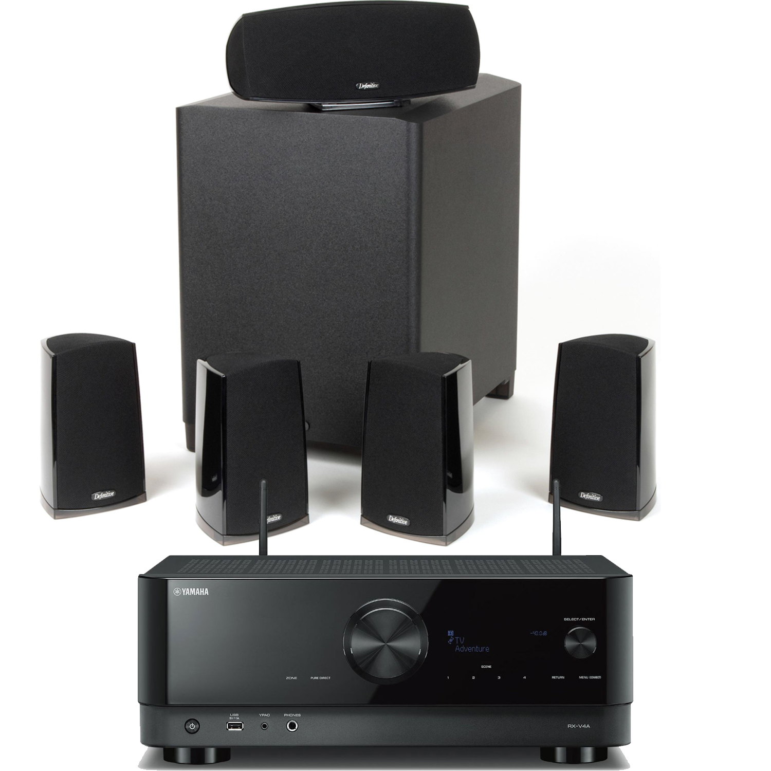 YAMAHA Yamaha RX-V4a & Def Tech Pro Cinema 400 Home Theater Bundle