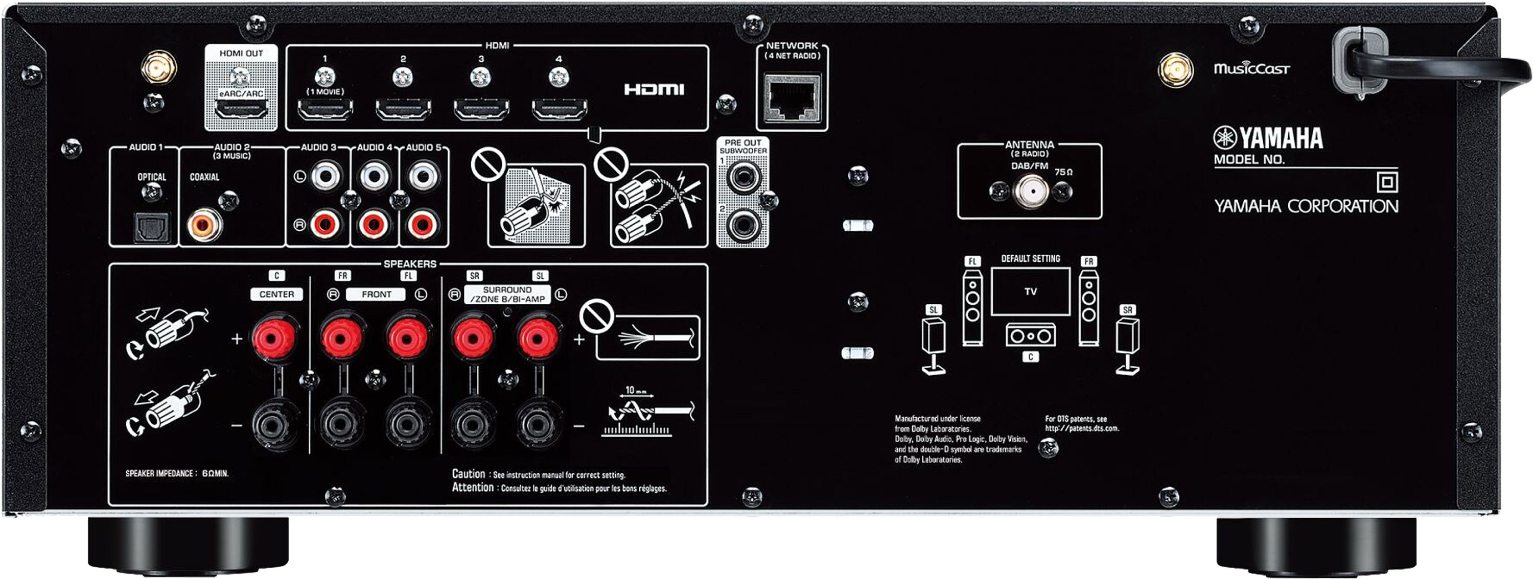 YAMAHA Yamaha RX-V4a & Def Tech Pro Cinema 400 Home Theater Bundle 