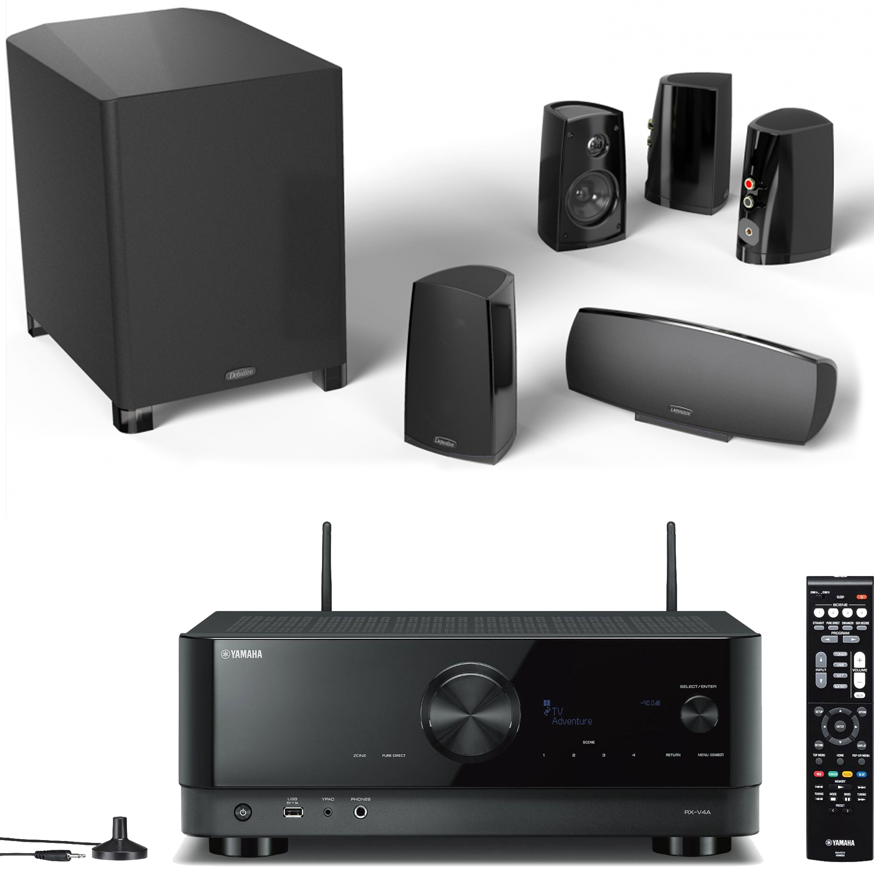 YAMAHA RX-V4A & DEF Tech ProCinema 400 Home Theater Package