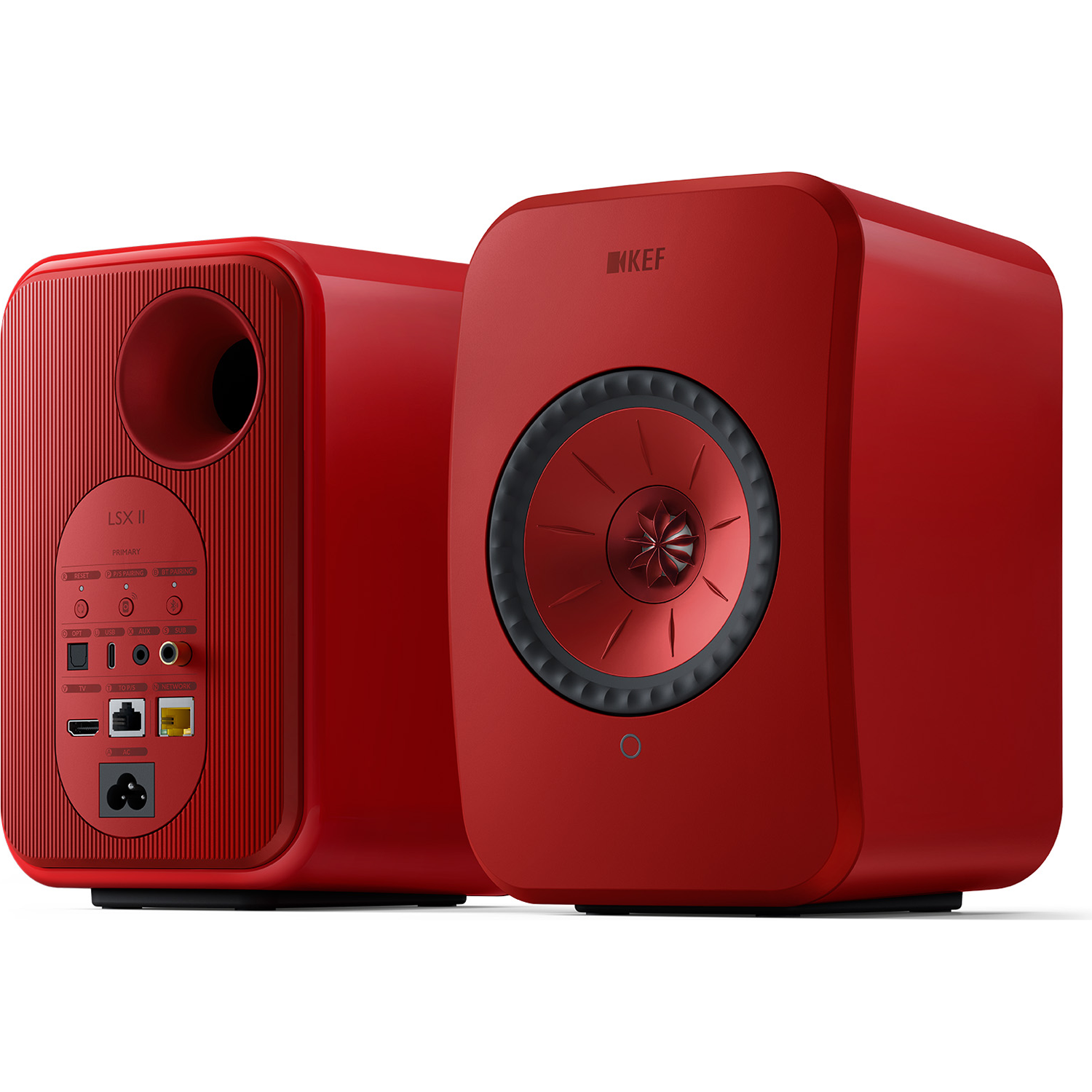 KEF LSX II Speakers w/HDMI, AirPlay Chromecast, Wi-Fi, & BT Red | Accessories4less