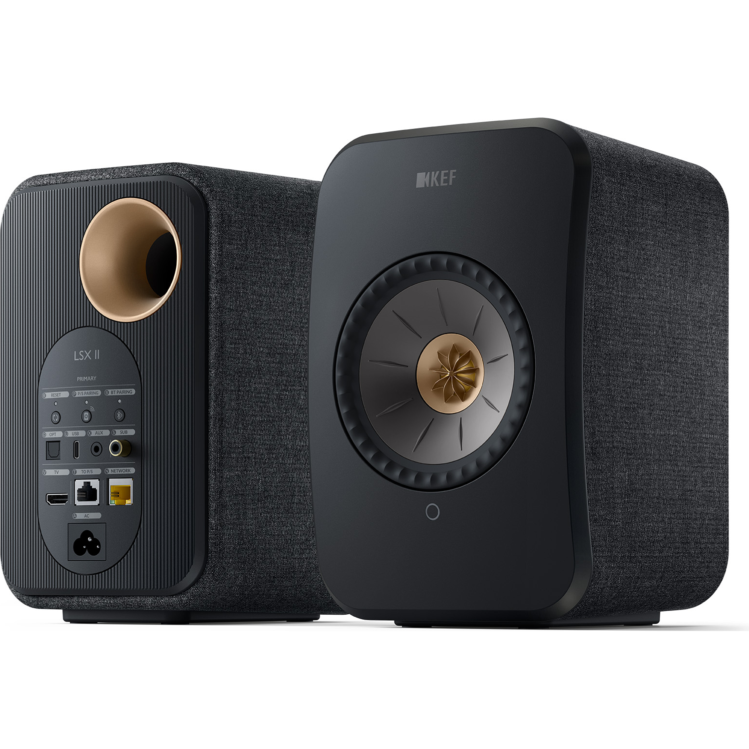 KEF LSX II Powered Speakers w/HDMI, AirPlay 2, Chromecast, Wi-Fi, & BT Black