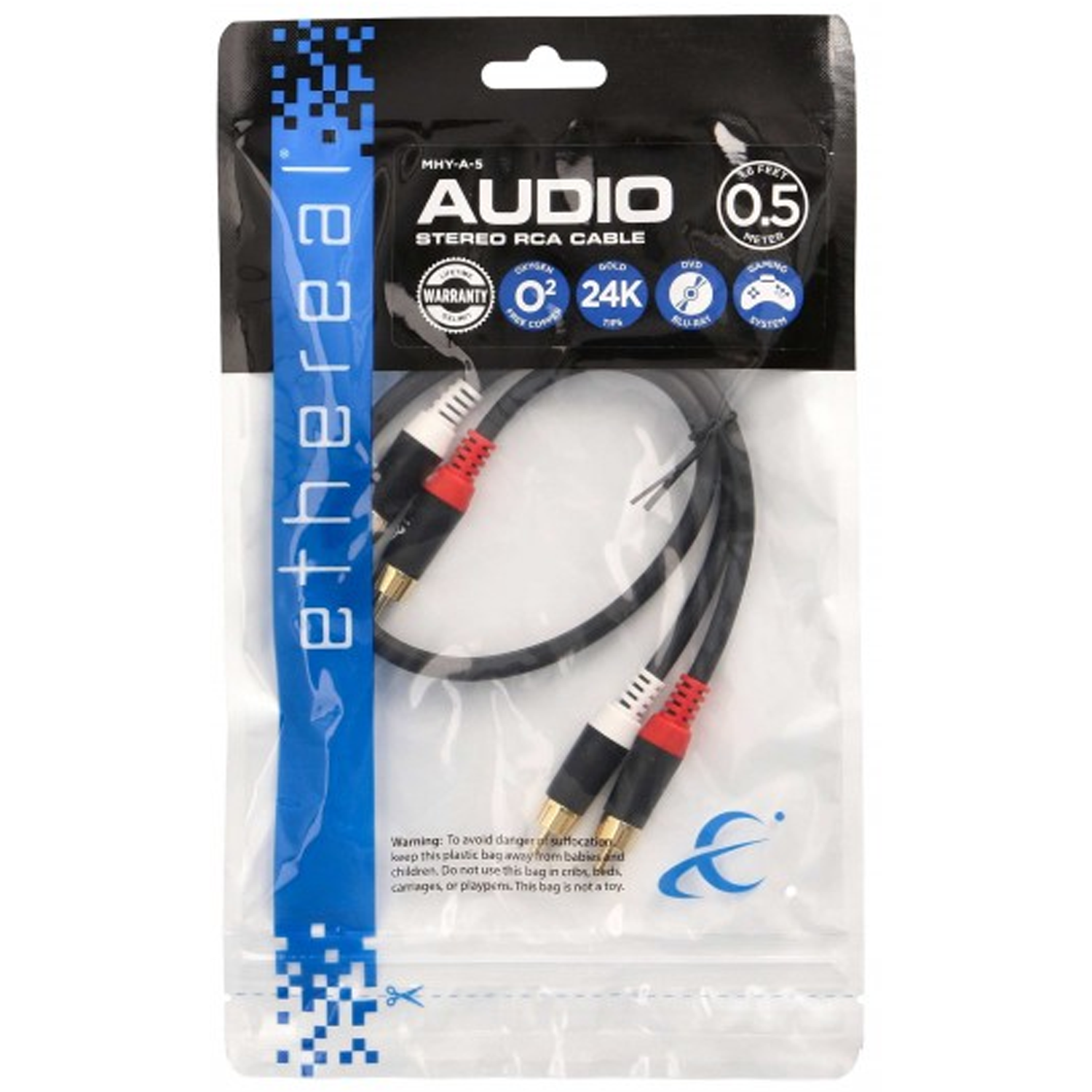 ETHEREAL MHY-A 1.5ft RCA Stereo Cable
