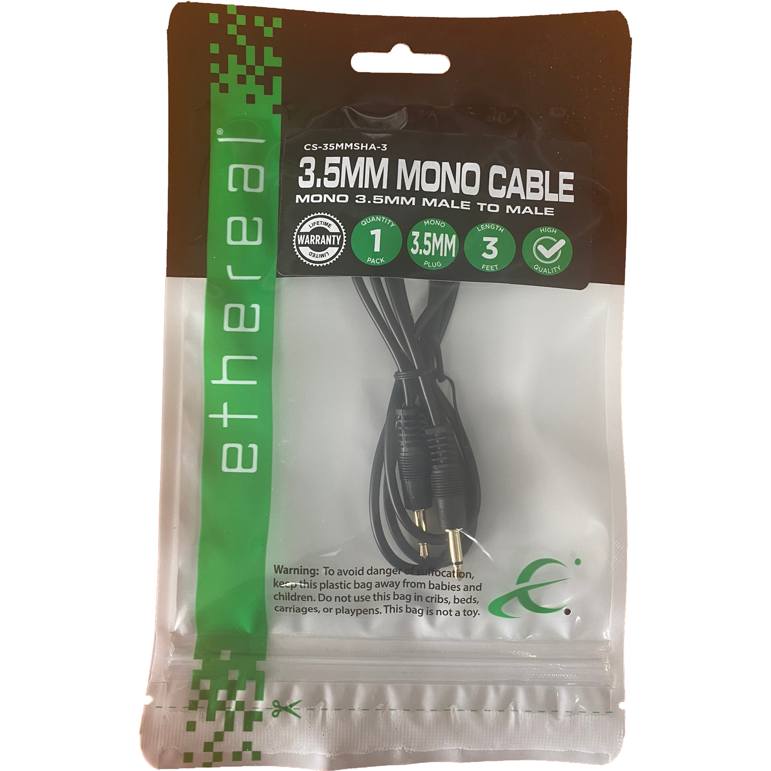 ETHEREAL 3.5MM mono male to male 3FT DC trigger cable or IR