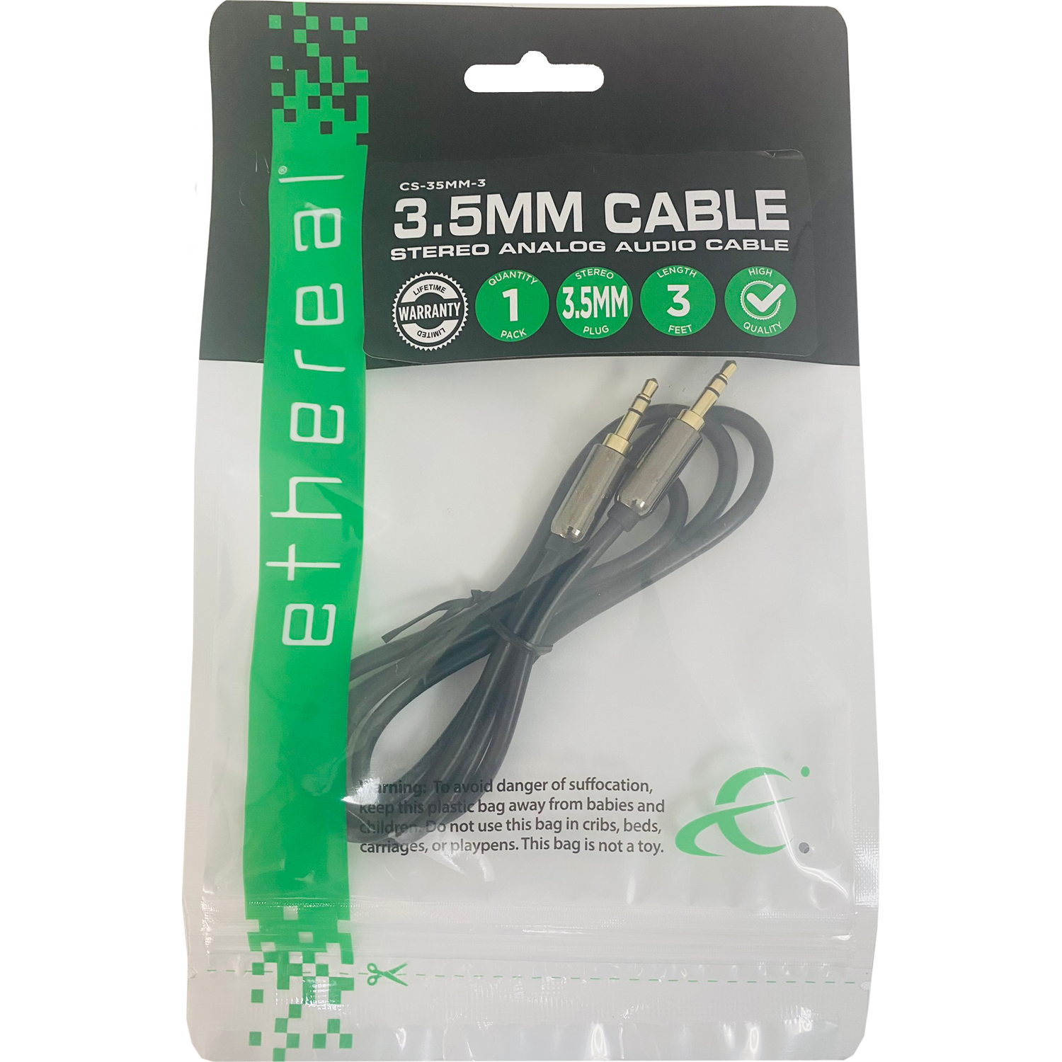 ETHEREAL CS-35MM 3ft STEREO 3.5MM CABLE