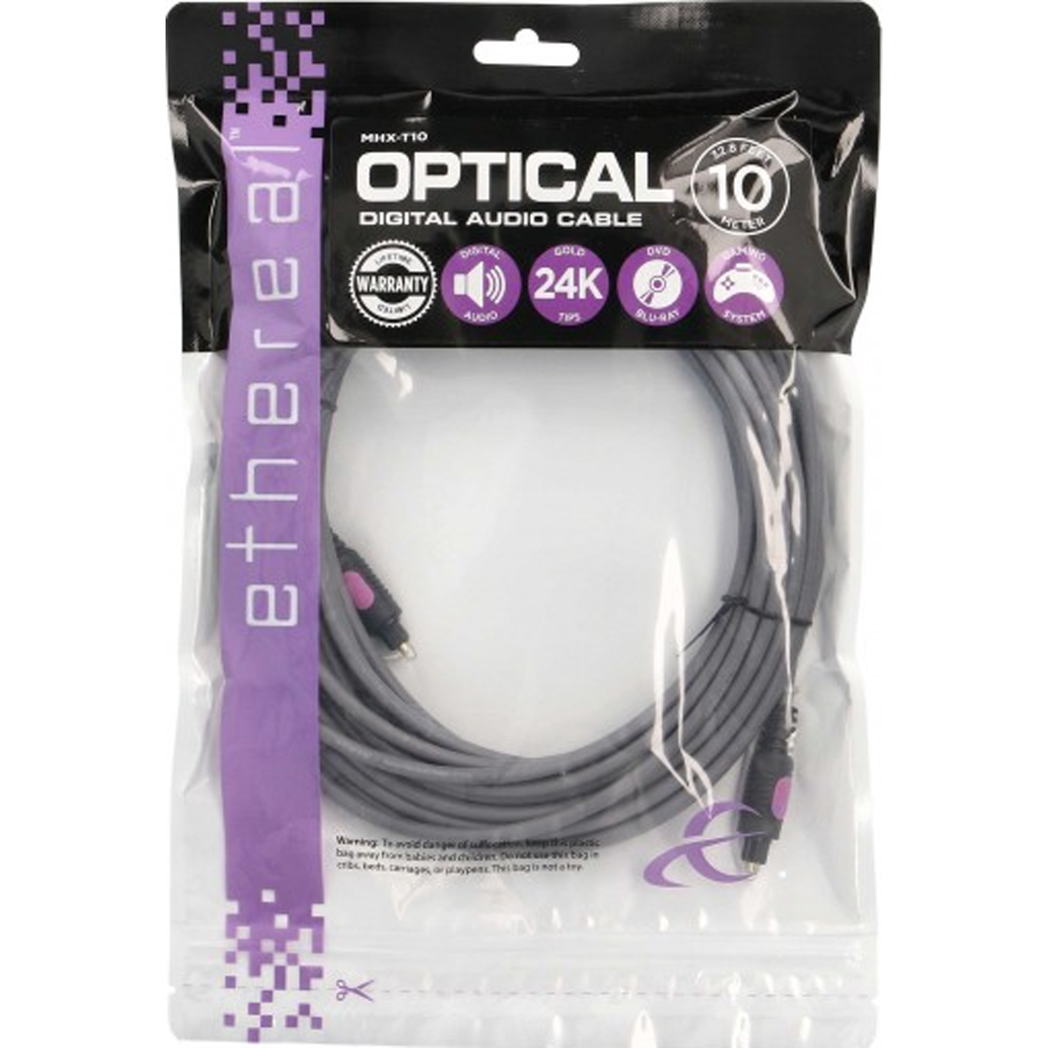 ETHEREAL MHX-T10 33ft Toslink Optical Cable