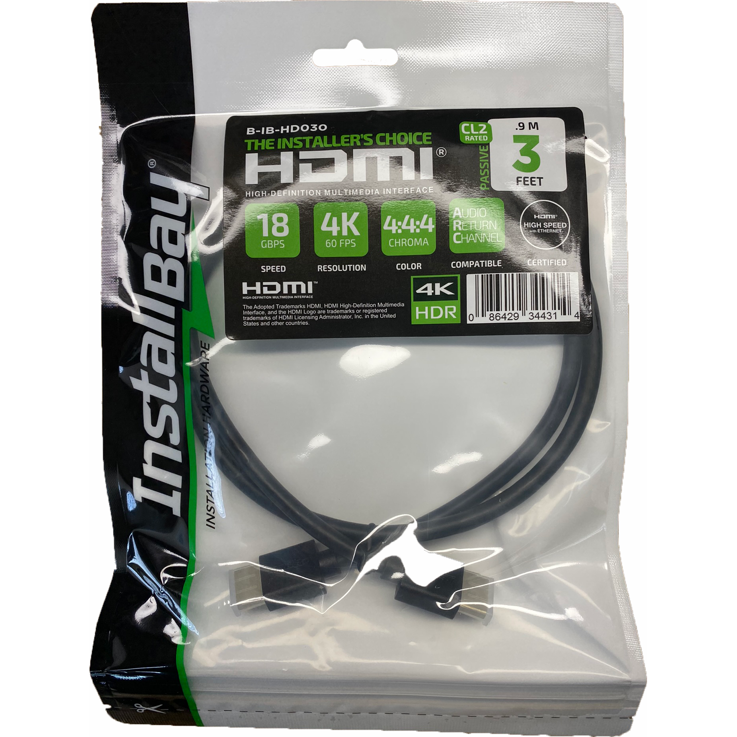 ETHEREAL IB-HD030 3ft 4K HDR up to 18Gbps HDMI Cable