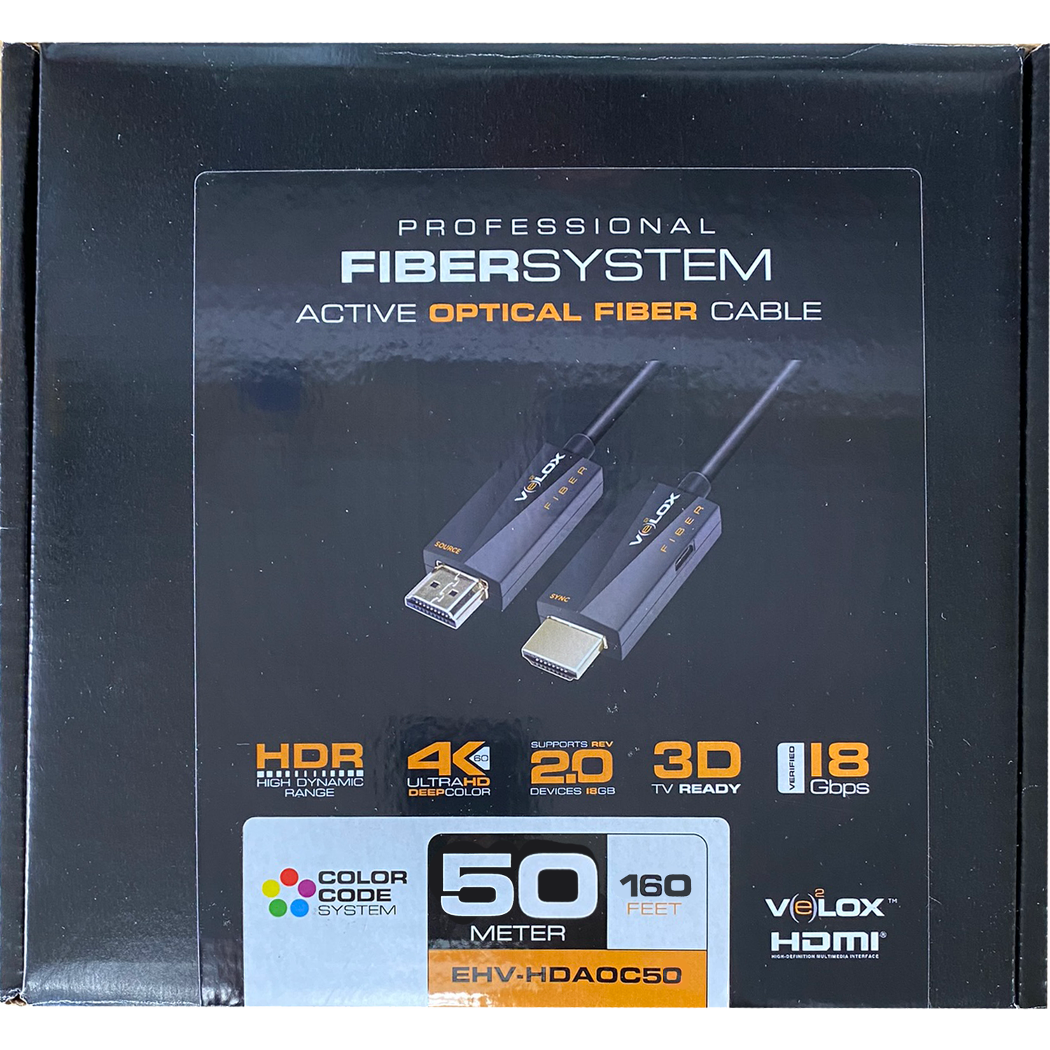 ETHEREAL VELOX 160ft Active Optical Fiber HDMI Cable 50m