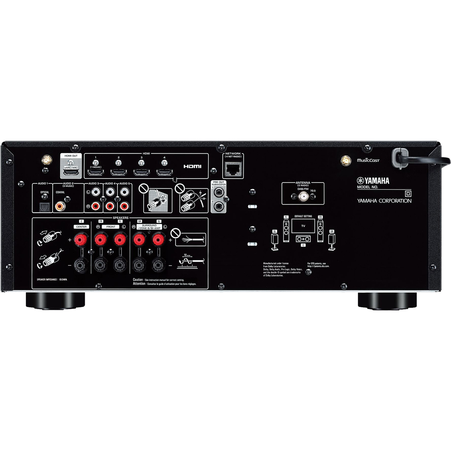 Vochtig Promotie tyfoon YAMAHA RX-V4A 5.2-Ch x 80 Watts 8K A/V Receiver | Accessories4less