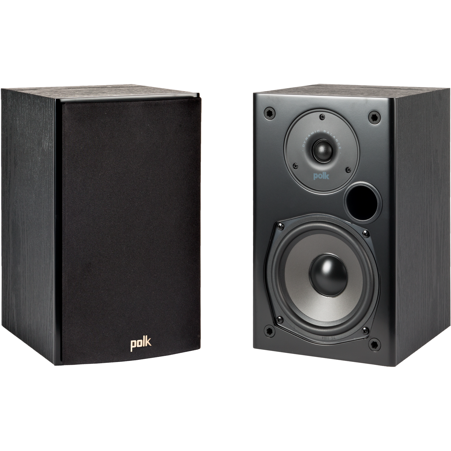 POLK AUDIO T15 PAIR 5.25" 2-Way Bookshelf Speakers Black