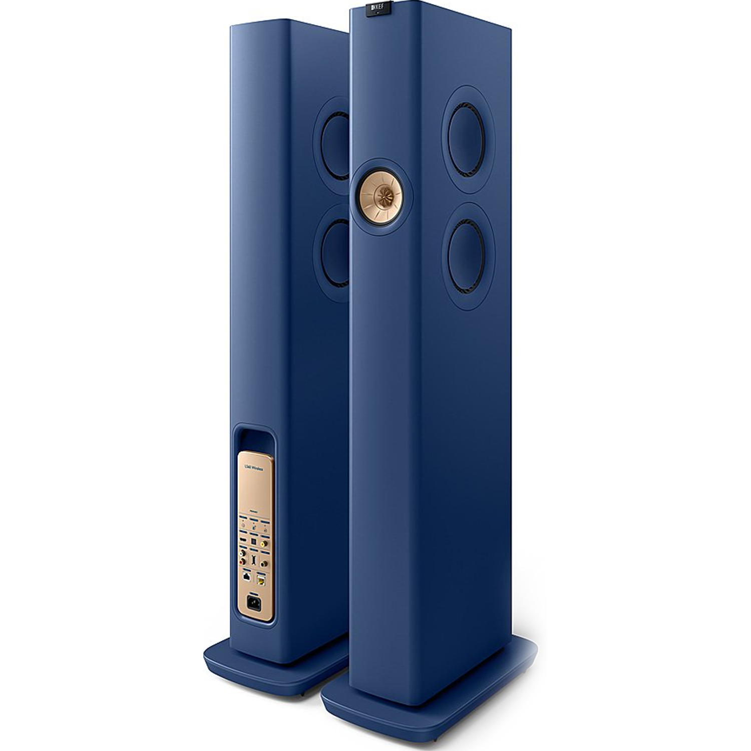 KEF LS60 PAIR Wireless Powered Speakers w/Wi-Fi, BT, & AirPlay 2 Blue