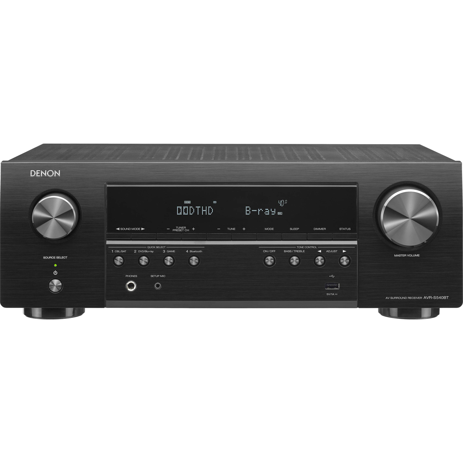 DENON NEW AVR-S540BT 5.2-Ch x 70 Watts Bluetooth A/V Receiver