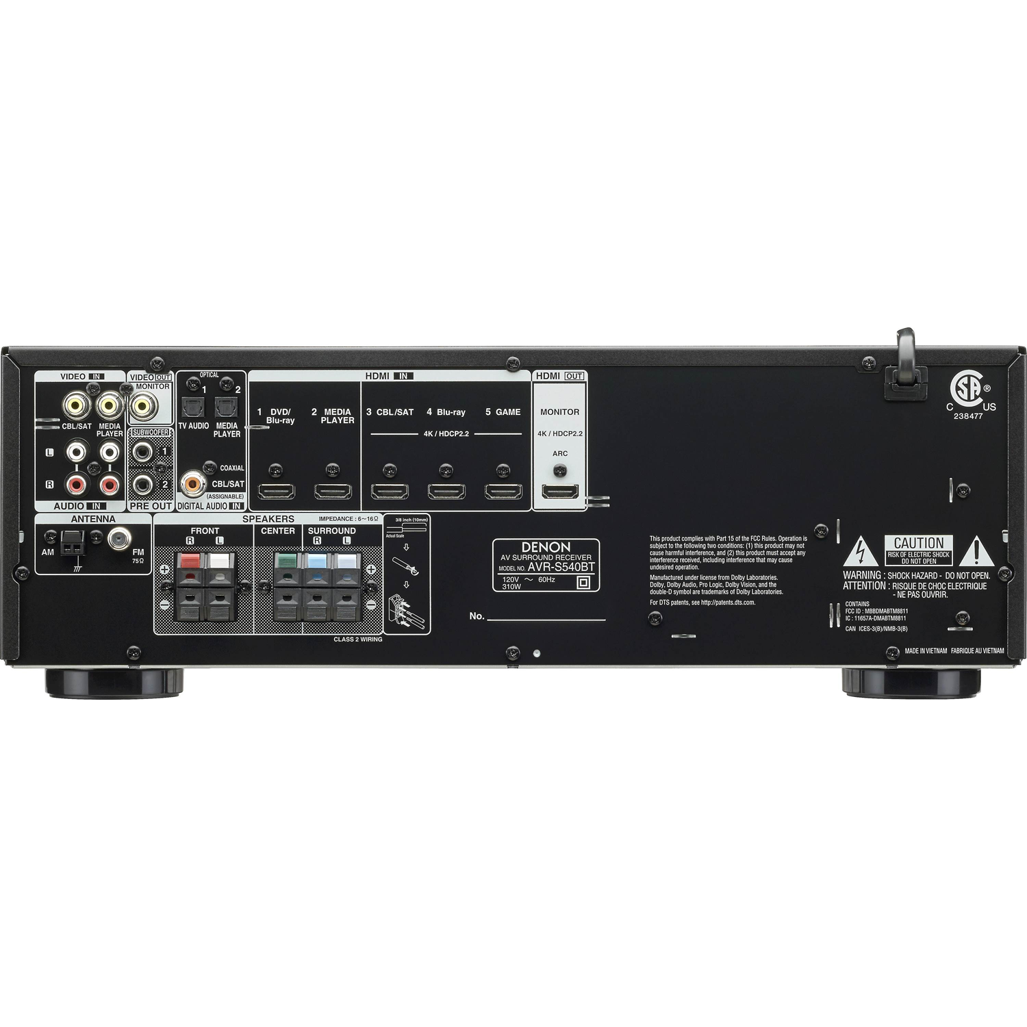 DENON AVR-S540BT BACK